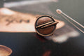 Drum with Drum Sticks Copper Lapel Pin