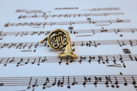 French Horn Gold Lapel Pin