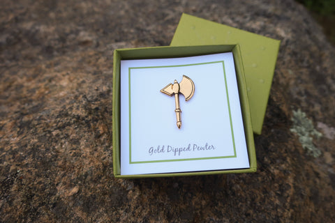 Battle Axe Gold Lapel Pin
