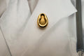 Bed Pan Gold Lapel Pin