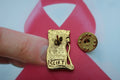 Breast Cancer Awareness Gold Lapel Pin