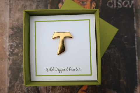 Franciscan Tau Gold Lapel Pin