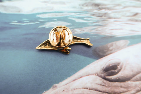 Humpback Whale Gold Lapel Pin