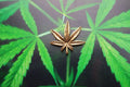 Marijuana Leaf Gold Lapel Pin