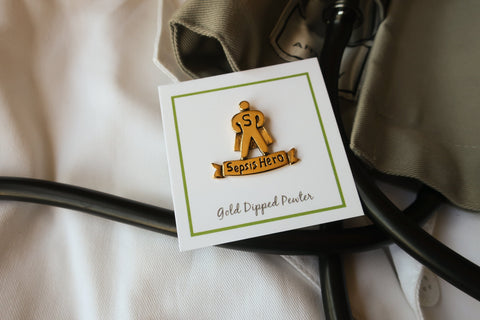 Sepsis Hero Gold Lapel Pin