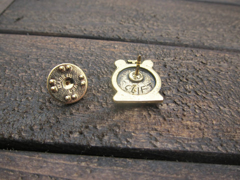 Alarm Clock Gold Lapel Pin
