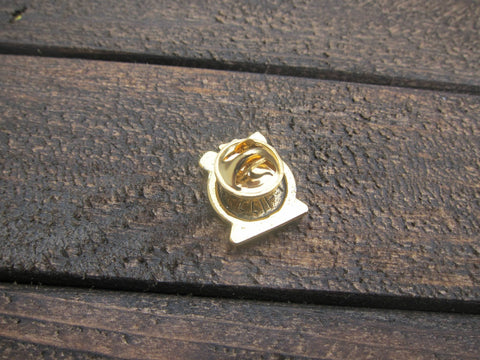 Alarm Clock Gold Lapel Pin