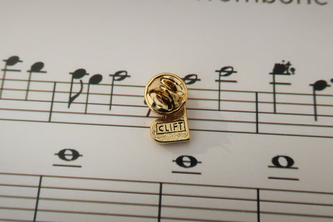 C-Clef (Alto Clef) Gold Lapel Pin