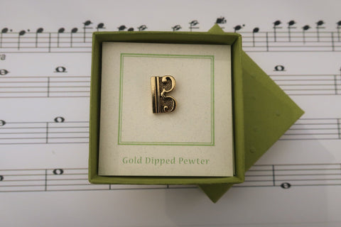 C-Clef (Alto Clef) Gold Lapel Pin