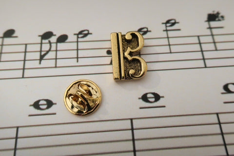 C-Clef (Alto Clef) Gold Lapel Pin