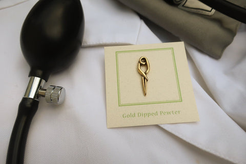 Aneurysm Clip Gold Lapel Pin
