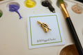 Artist's Hand with Brush Gold Lapel Pin