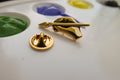 Artist's Hand with Brush Gold Lapel Pin