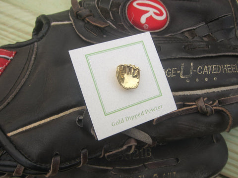 Baseball Glove Gold Lapel Pin
