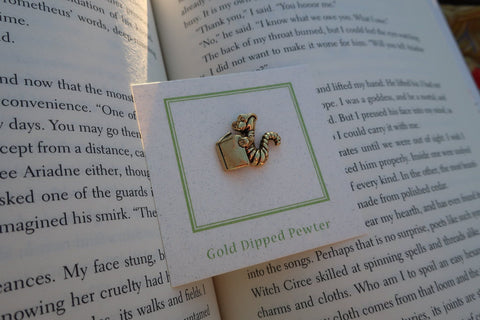 Bookworm Gold Lapel Pin