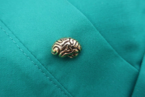 Brain Gold Lapel Pin