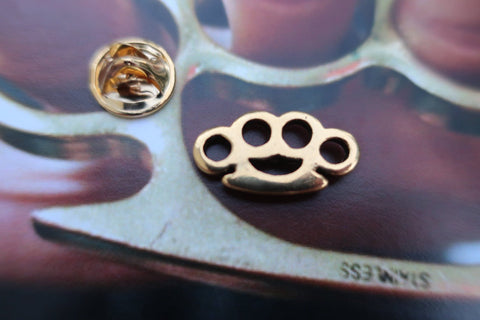 Brass Knuckles Gold Lapel Pin