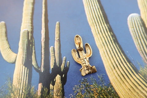 Cactus Gold Lapel Pin