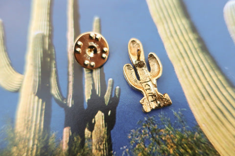 Cactus Gold Lapel Pin