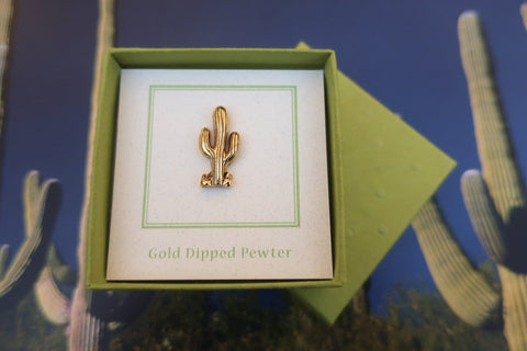 Cactus Gold Lapel Pin