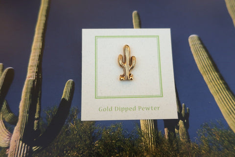 Cactus Gold Lapel Pin