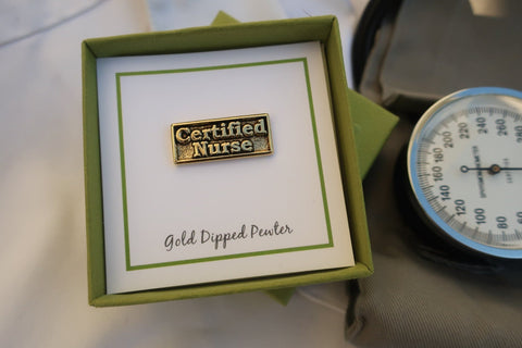 Certified Nurse Gold Lapel Pin