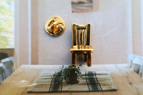 Chair Gold Lapel Pin