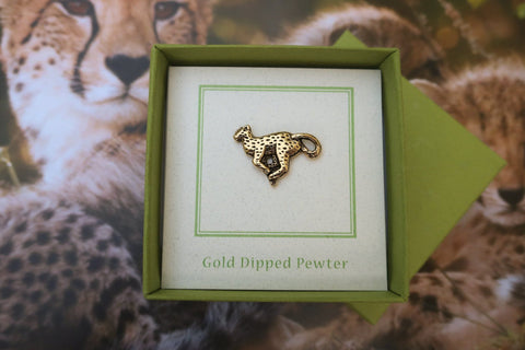 Cheetah Gold Lapel Pin
