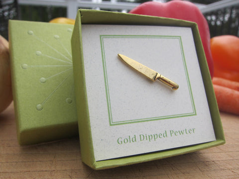 Chef's Knife Gold Lapel Pin