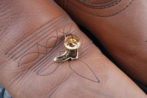 Cowboy Boot Gold Lapel Pin