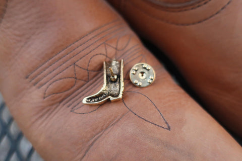 Cowboy Boot Gold Lapel Pin