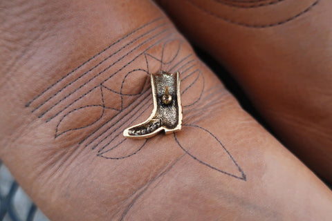 Cowboy Boot Gold Lapel Pin