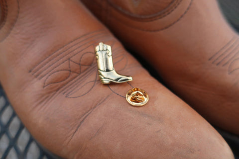 Cowboy Boot Gold Lapel Pin