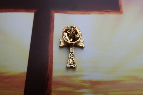 Cross Gold Lapel Pin