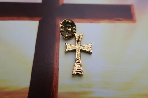 Cross Gold Lapel Pin