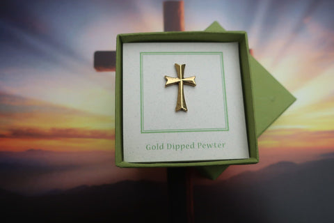Cross Gold Lapel Pin