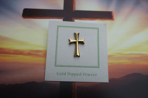 Cross Gold Lapel Pin