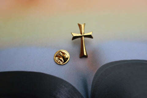 Cross Gold Lapel Pin
