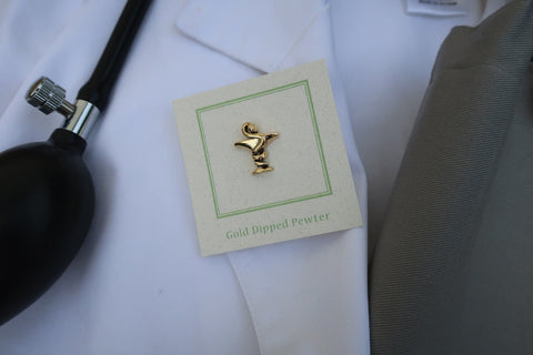 Bowl of Hygiea Gold Lapel Pin
