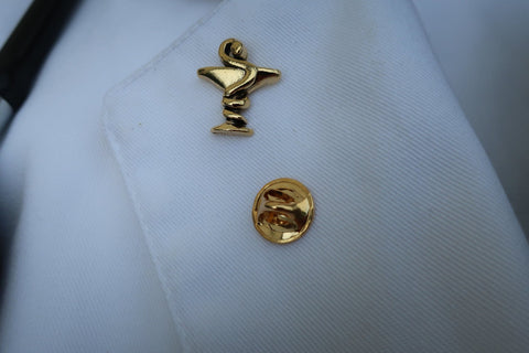 Bowl of Hygiea Gold Lapel Pin