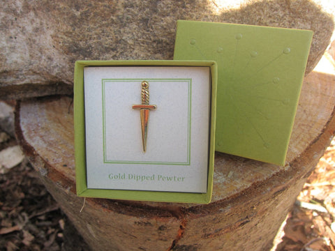 Dagger Gold Lapel Pin