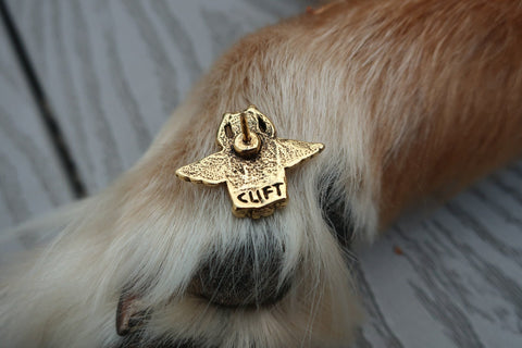 Dog Angel Gold Lapel Pin