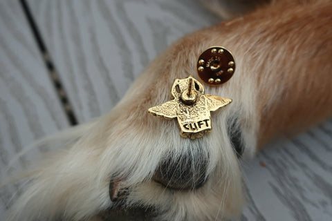Dog Angel Gold Lapel Pin