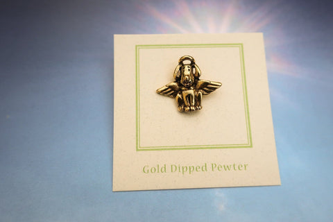 Dog Angel Gold Lapel Pin