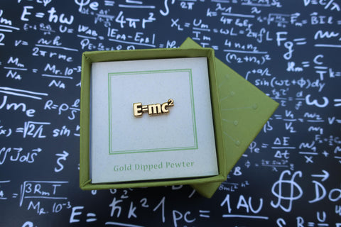 E=MC2 Gold Lapel Pin