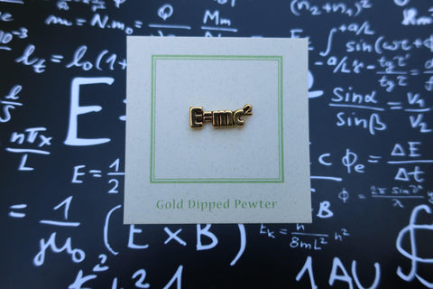 E=MC2 Gold Lapel Pin