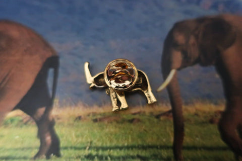 Elephant Gold Lapel Pin