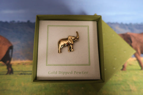 Elephant Gold Lapel Pin