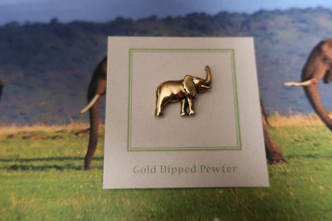 Elephant Gold Lapel Pin