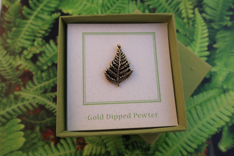 Fern Gold Lapel Pin